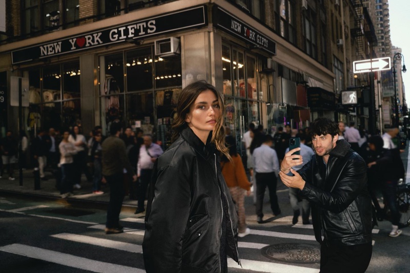 A satin bomber jacket brings some casual appeal to Massimo Dutti's fall 2023 arrivals.