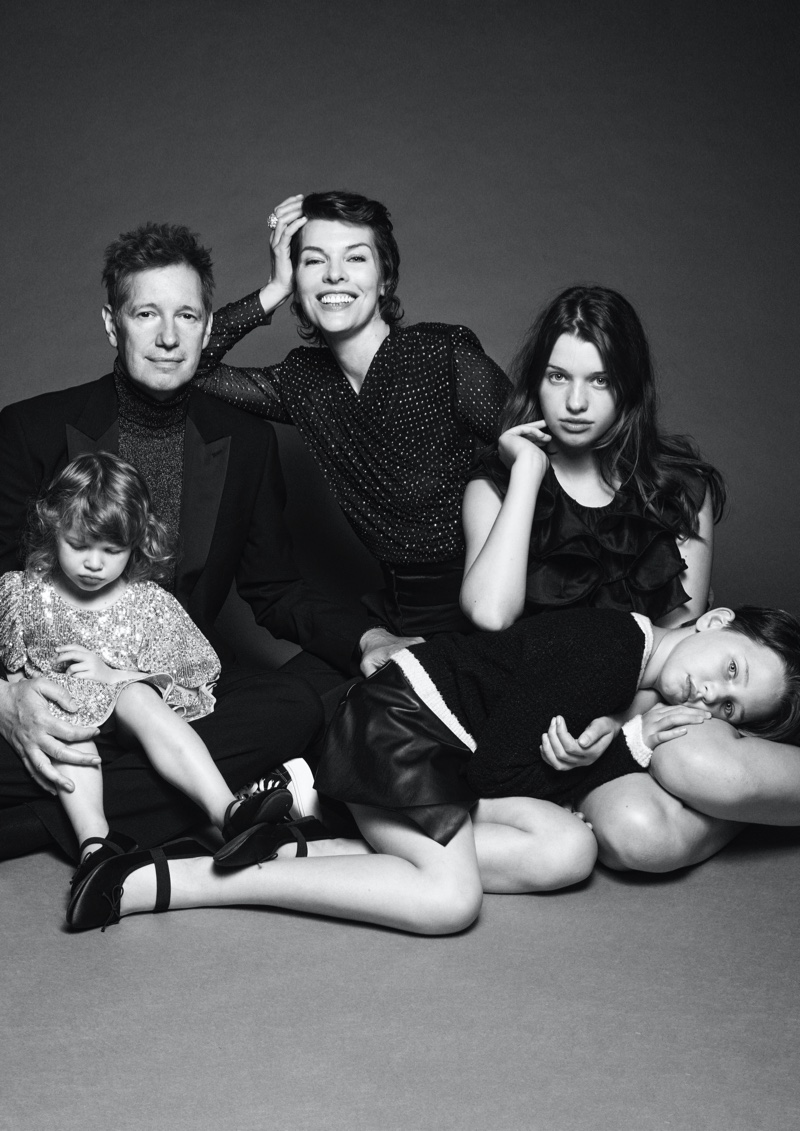 Milla Jovovich Family HM Holiday 2023 Ad Campaign