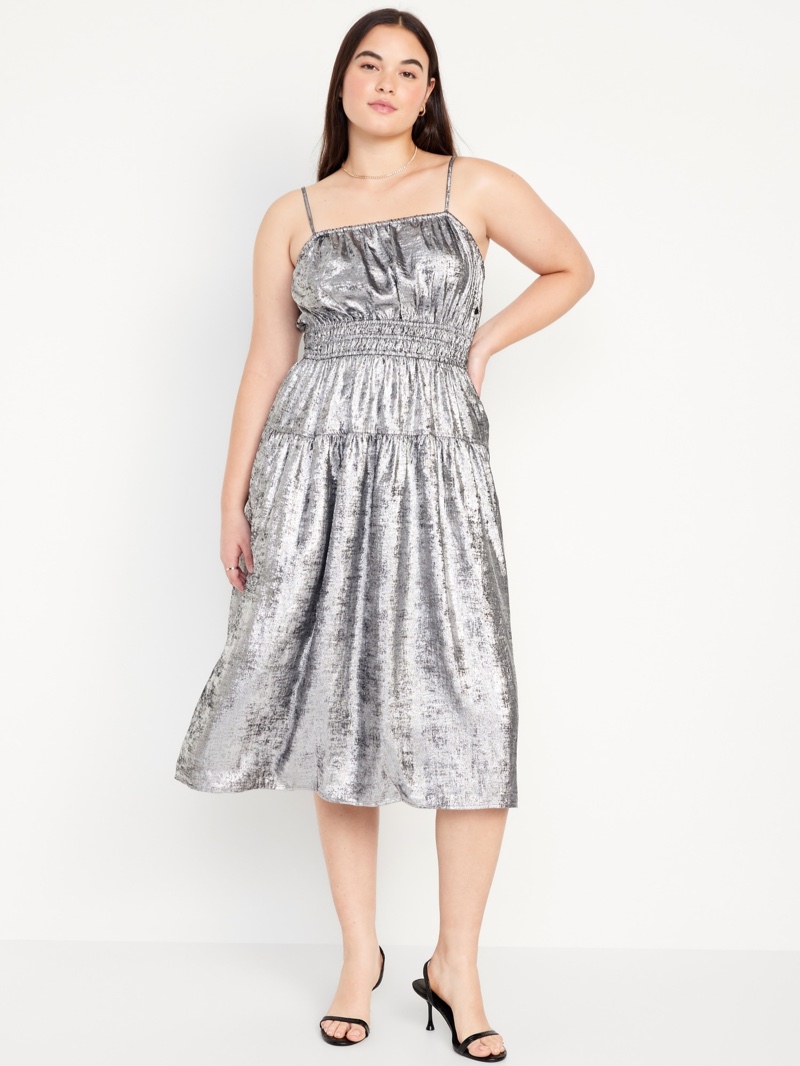 Old Navy Waist-Defined Cami Shine Holiday Party Dresses 2023