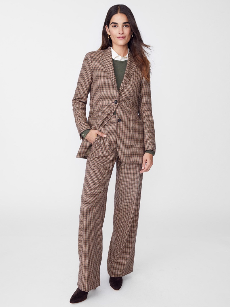 Wool Blazer Trousers Winter Outfit