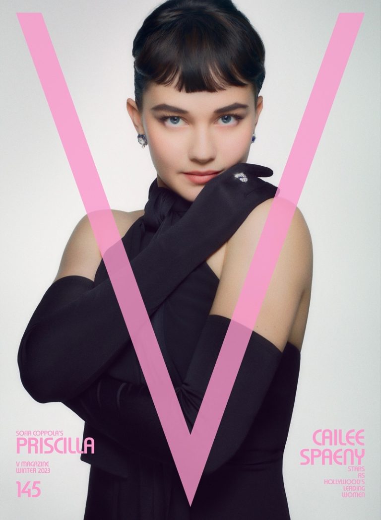 Priscilla S Cailee Spaeny Channels 3 Icons For V Magazine Cailee Spaeny V Magazine 2023 Cover Photoshoot02 768x1048