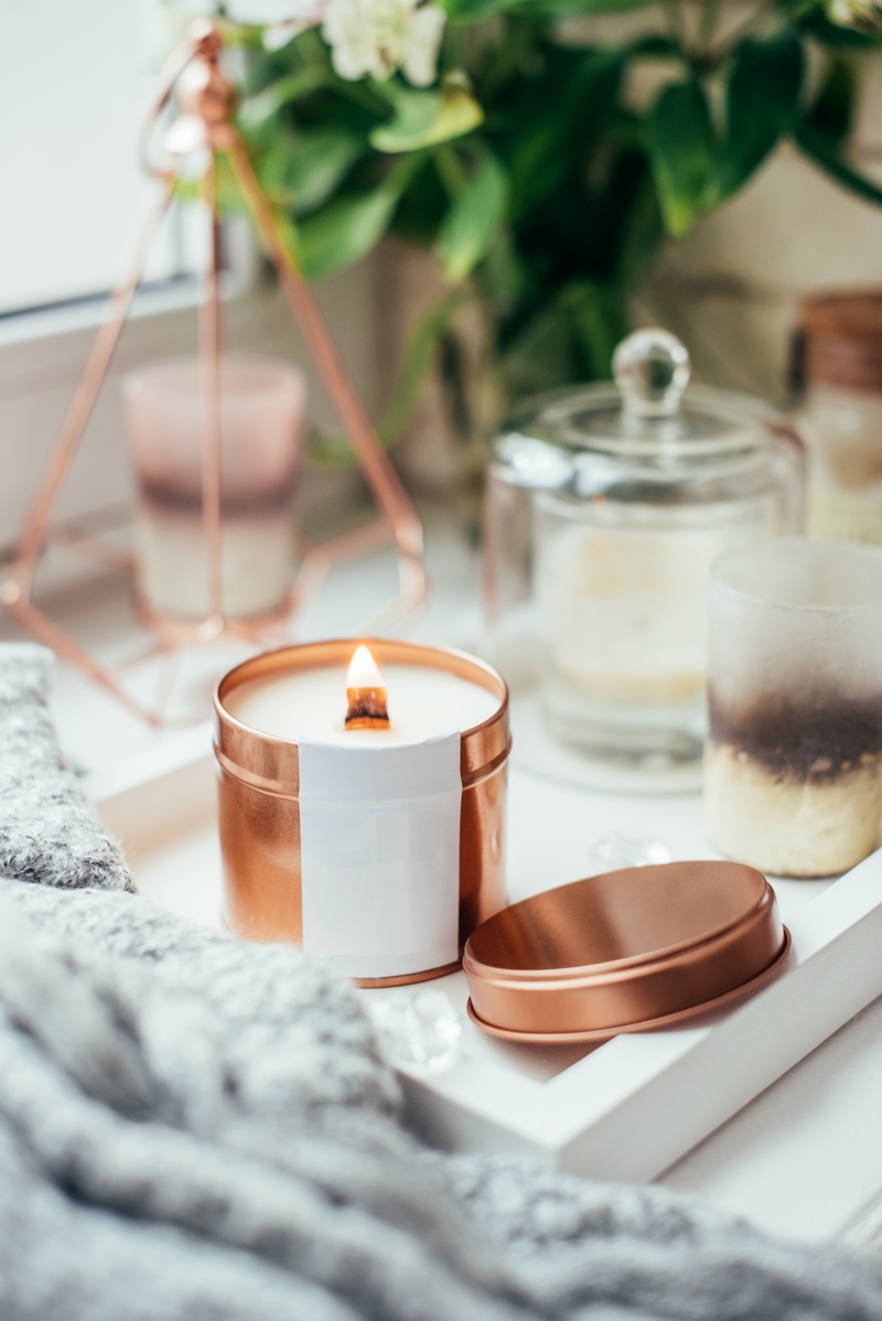 Candle Rose Gold Container
