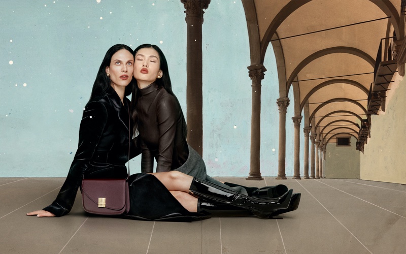Ferragamo features sleek silhouettes for its holiday 2023 campaign.