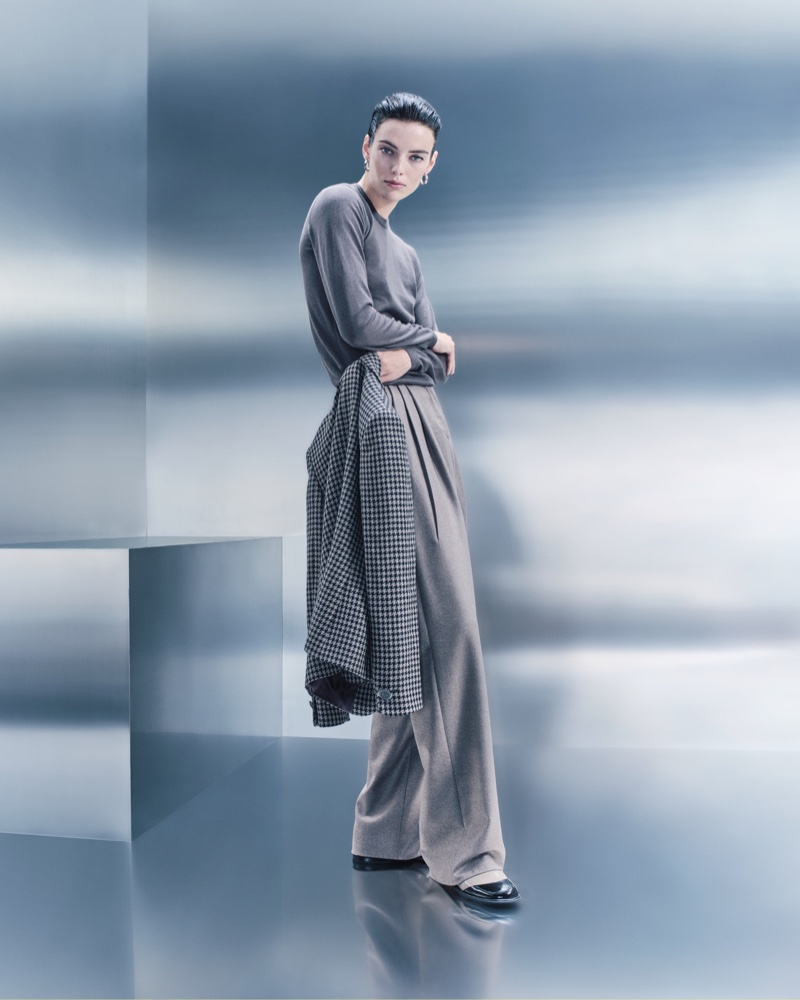 Neutral hues stand out in the Giorgio Armani Made to Measure fall-winter 2023 campaign.