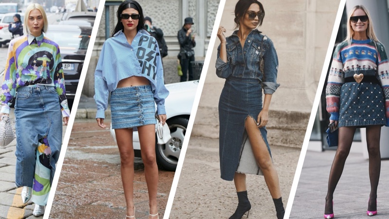 Jean Skirt Outfits