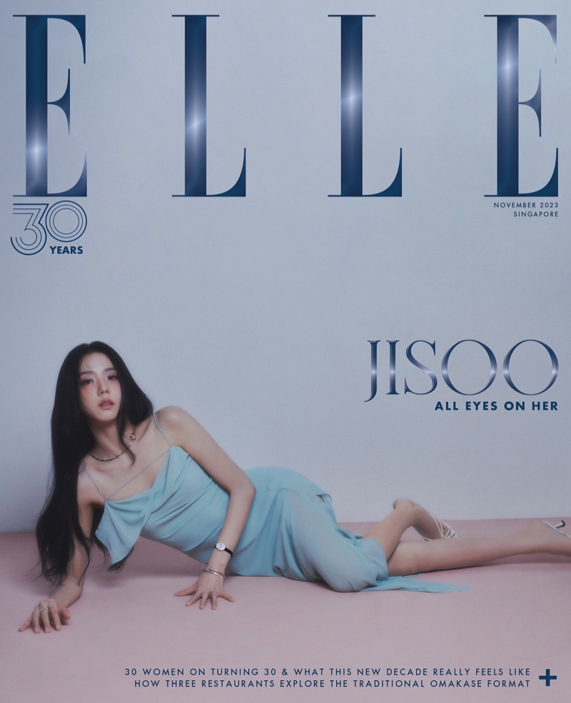 Jisoo Blackpink ELLE Singapore Blue Dress 2023