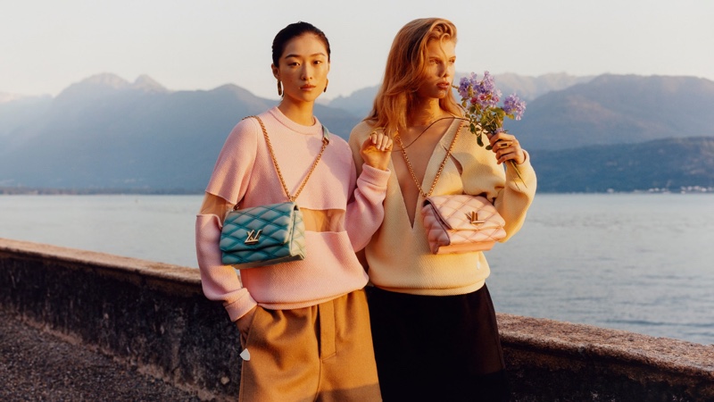 Pastel-colored sweaters are highlighted from Louis Vuitton cruise 2024 collection.