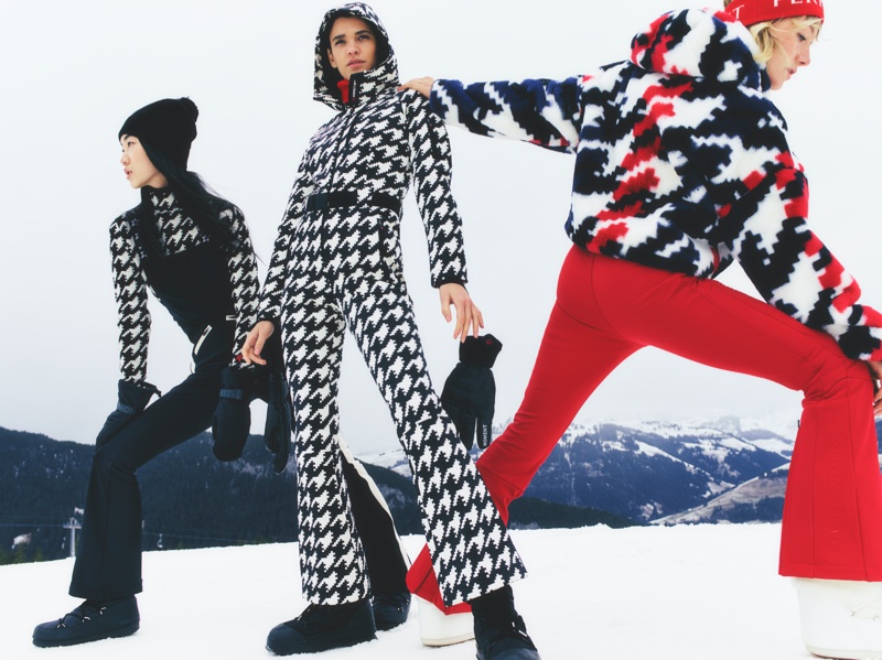 Houndstooth prints stand out in the Perfect Moment winter 2023 collection.