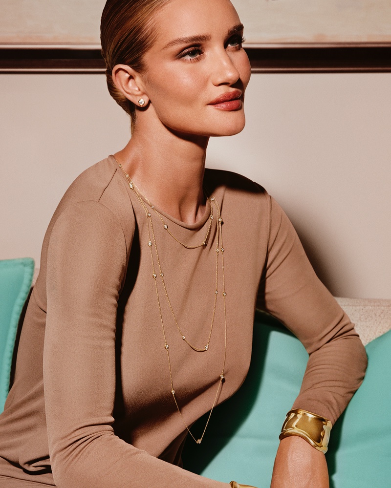 Model Rosie Huntington-Whiteley shines in Tiffany & Co.'s holiday advertisements.