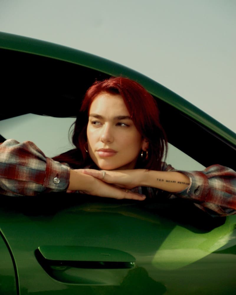 Dua Lipa Red Hair Porsche