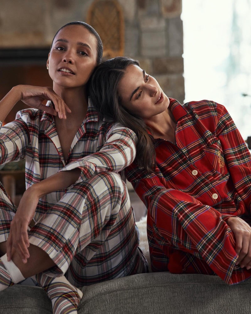 Twinning in tartan, these Lauren Ralph Lauren pajamas blend comfort with festive flair for those intimate holiday moments.