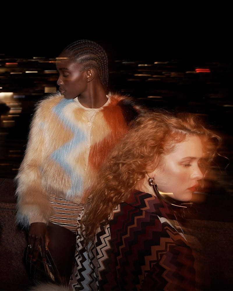 The fluidity of Missoni's winter 2023 fashion comes to life with vibrant textures.