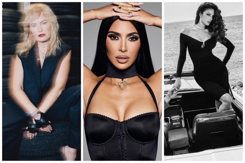 Week in Review: Malin Åkerman for Vogue Scandinavia, Kim Kardashian in SKIMS Stretch Satin collection, and GUESS holiday 2023 campaign.