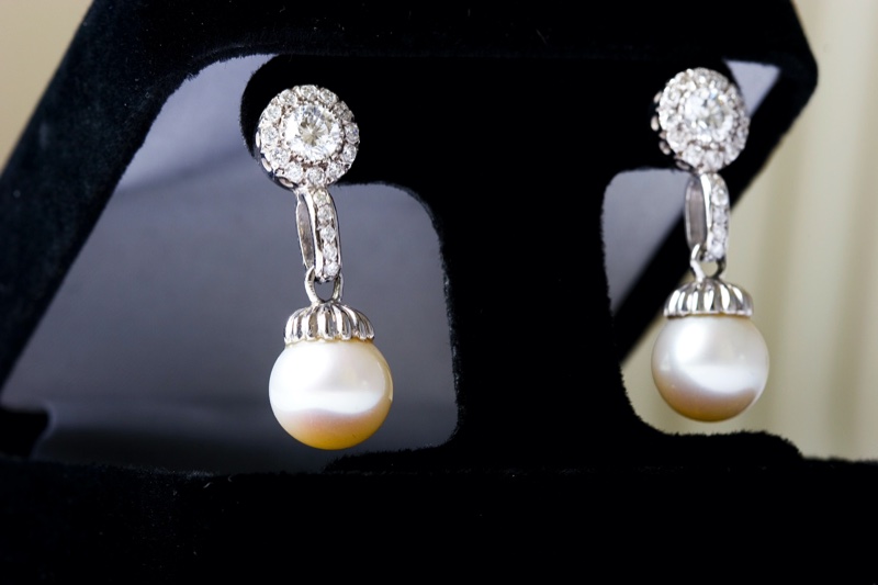 White TIe Earrings