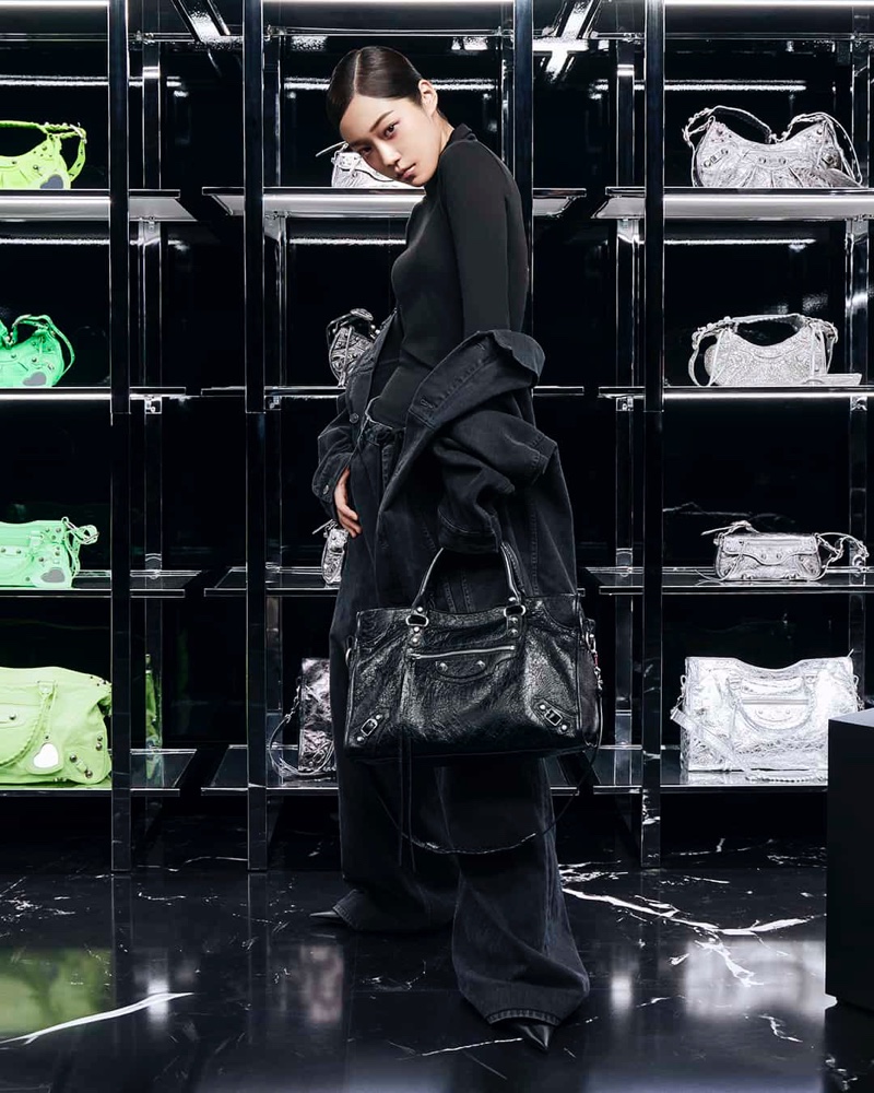 Roh Yoon Seo stands out in monochrome for Balenciaga Closet campaign.
