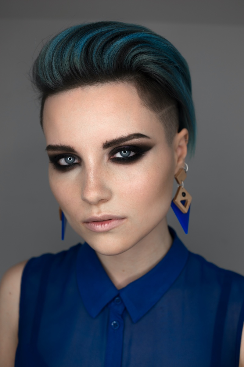 Blue Pixie Cut