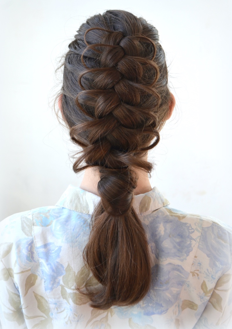 Bold French Braid Ponytai