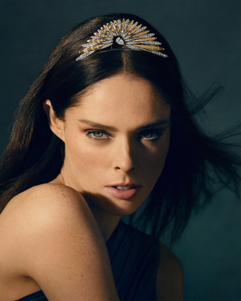 Un Air de Chaumet features a tiara made of diamonds and gold to look like feathers.