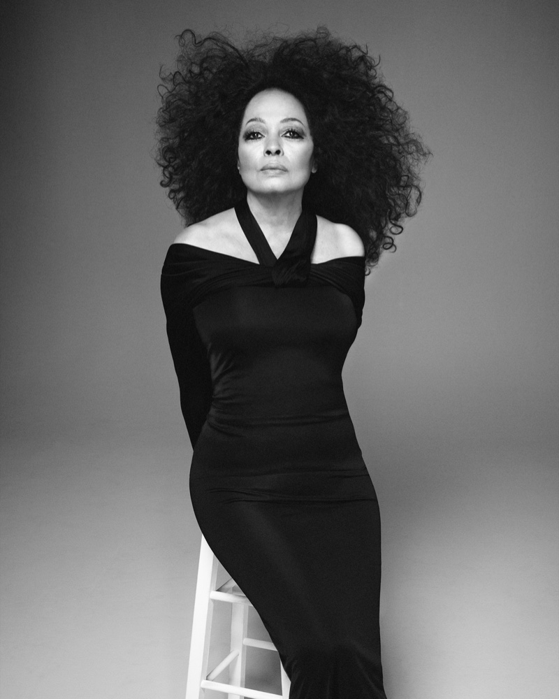 In a timeless off-shoulder gown, Diana Ross shines for Saint Laurent's spring 2024 ad.