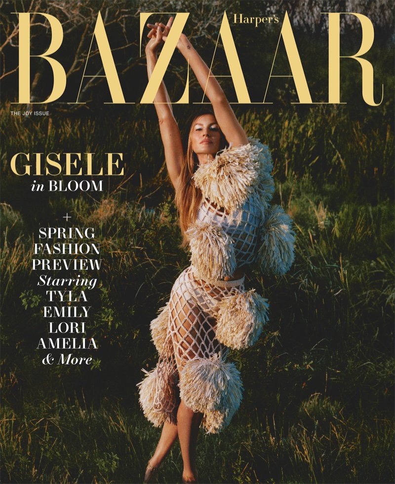 Gisele Bundchen on Harper's Bazaar US February 2024 cover.