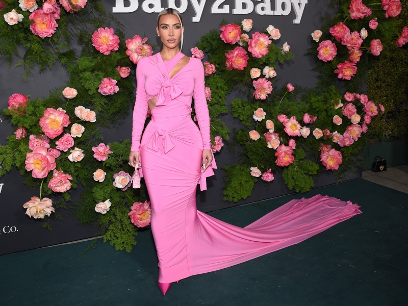 Kim Kardashian Pink Balenciaga Dress Baby2Baby Gala