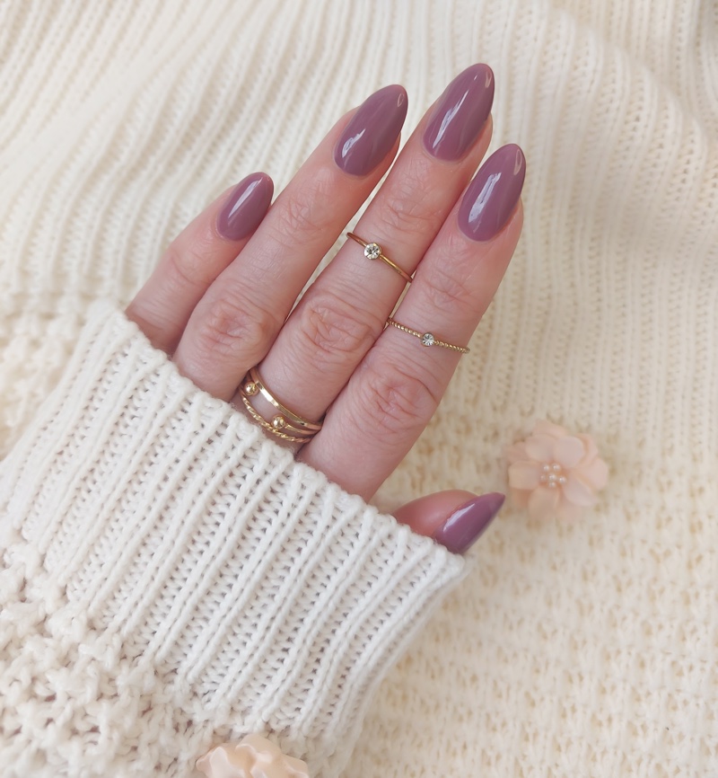 Muted Purple Engagement Nails