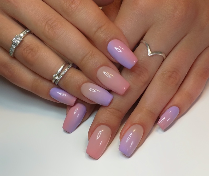 Pastel Ombre Engagement Nails