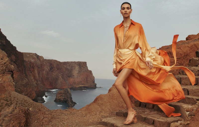 An orange gradient design shines in Zimmermann's breezy spring-summer 2024 collection.