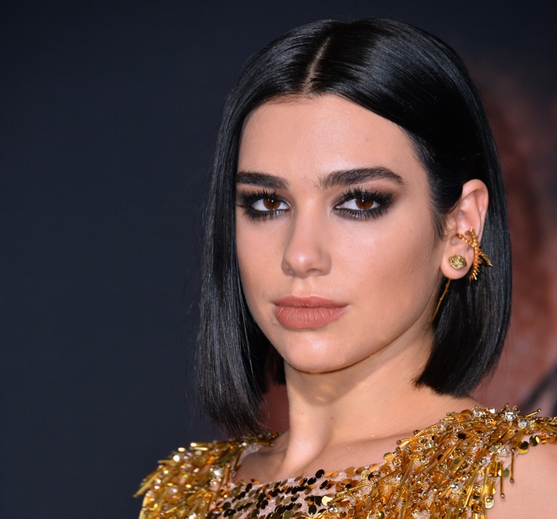 Asymmetrical Bob Medium Hairstyle Dua Lipa