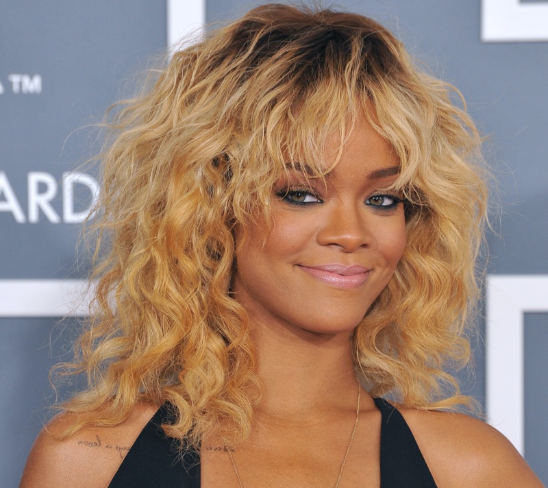 Curly Shag Rihanna Medium Length