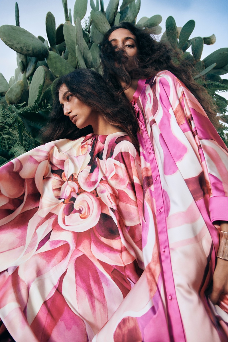 Vivid florals meet voluminous silhouettes in H&M's limited edition spring-summer 2024 line.