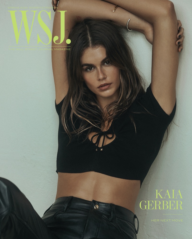 Kaia Gerber on WSJ. Magazine Spring 2024 Cover