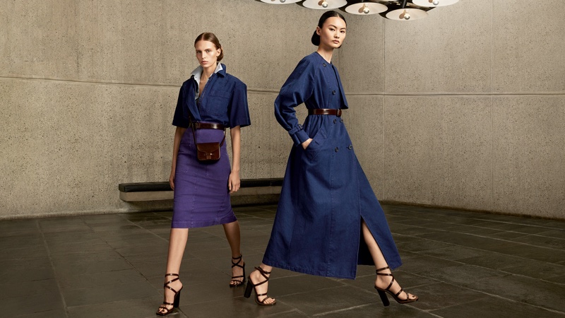 Contrasting textures and bold leather accessories headline Max Mara's spring-summer 2024 advertisement.