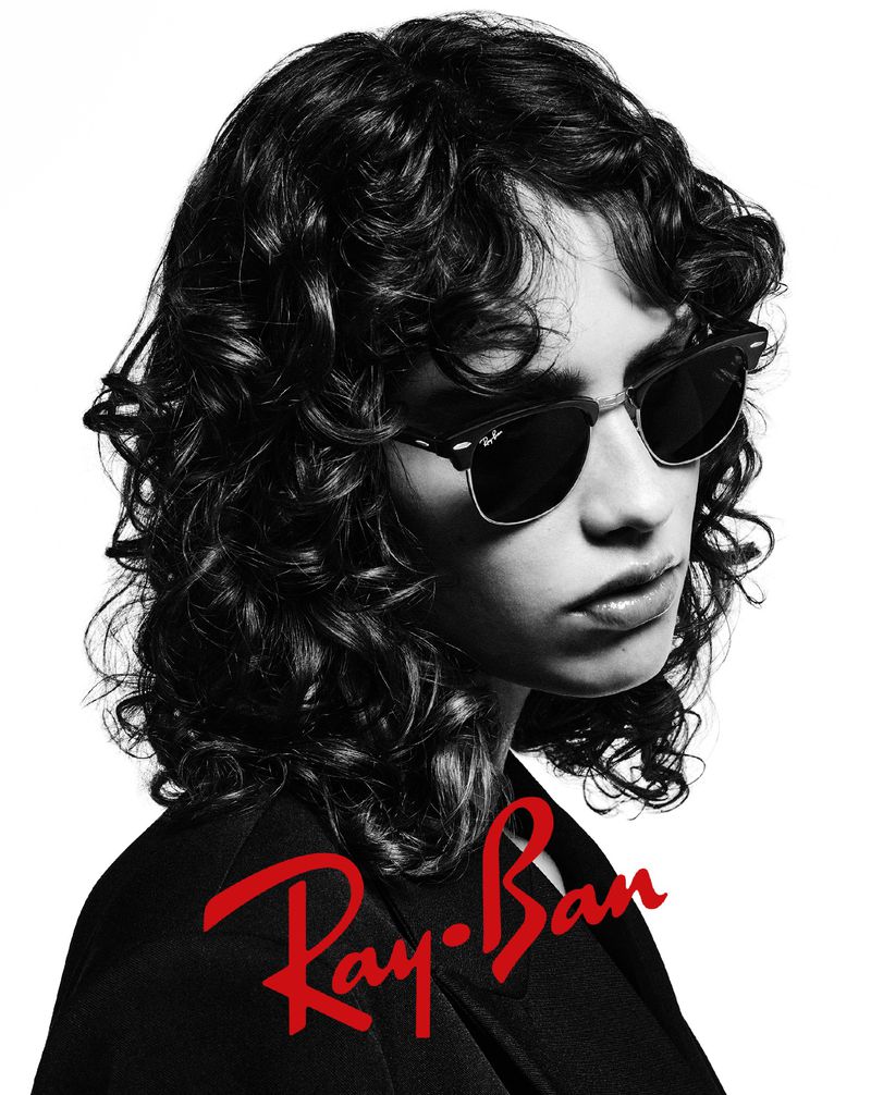 The Ray-Ban Icons 2024 campaign features model Martina Horak wearing Clubmaster sunglasses.