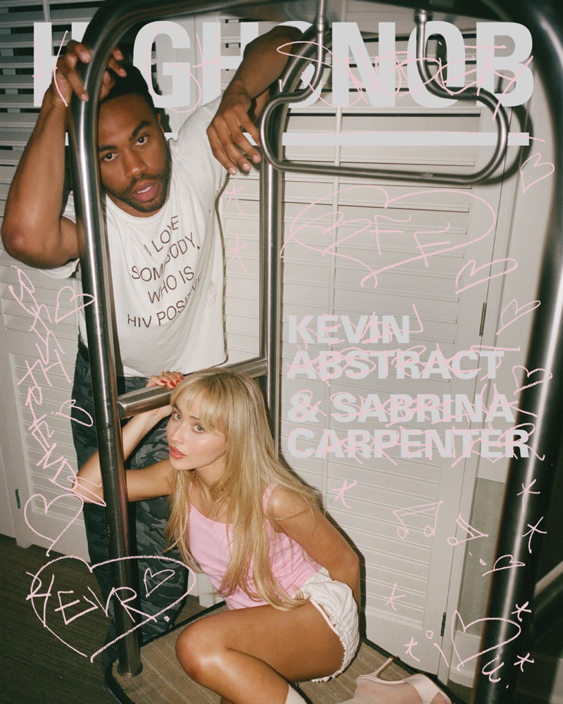 Sabrina Carpenter and Kevin Abstract on Highsnobiety February 2024 digital cover.
