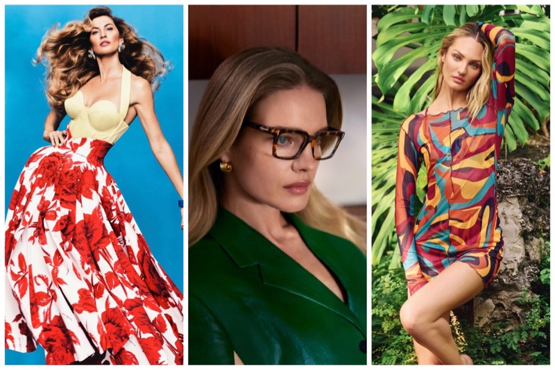 Week in Review: Gisele Bundchen poses for Balmain spring 2024 campaign, Natalia Vodianova fronts Ferragamo spring 2024 advertisement, and Candice Swanepoel fronts Tropic of C x Agua Bendita collaboration.