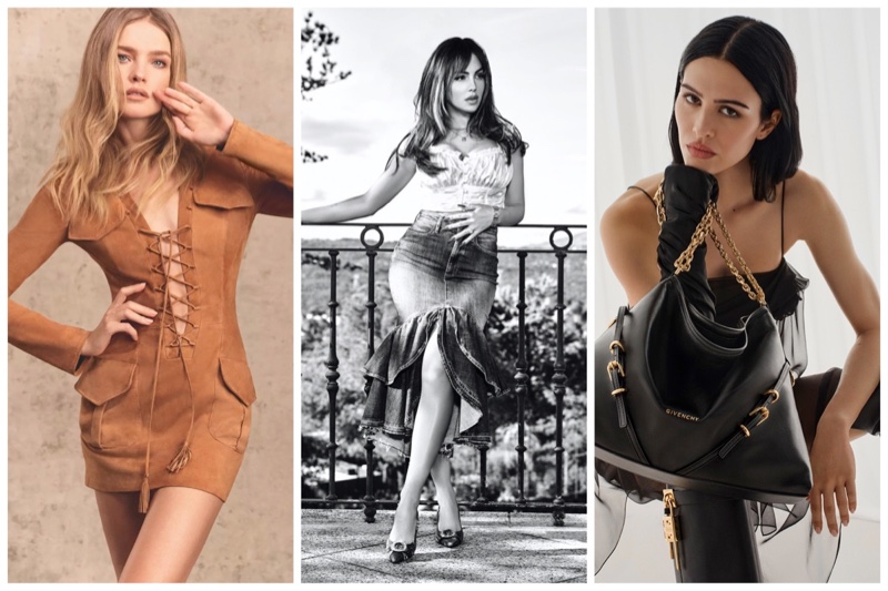Week in Review: Natalia Vodianova for Ermanno Scervino spring 2024 campaign, Georgina Rodriguez fronts Guess spring 2024 ad, and Amelia Gray in Givenchy spring 2024 campaign.