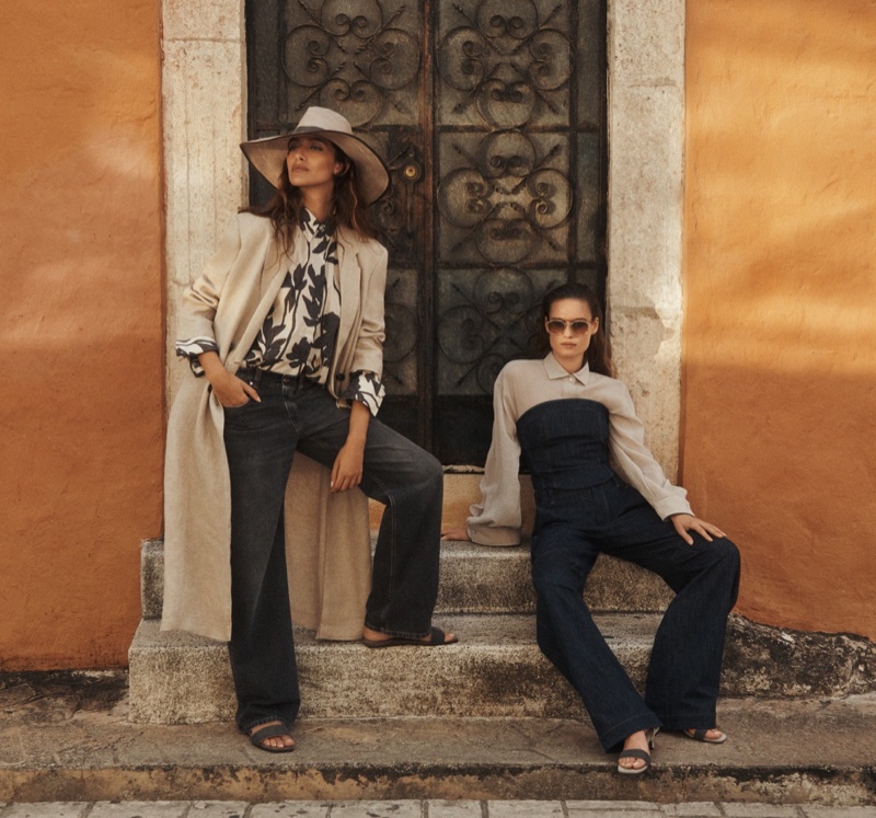 Jeans and shirting takes the spotlight, harmonizing with historic architecture in Brunello Cucinelli's spring 2024 campaign.