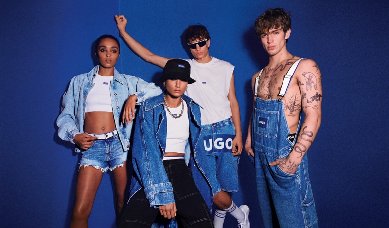 Casual chic meets contemporary edge in HUGO's spring-summer 2024 campaign, spotlighting the HUGO BLUE denim line.