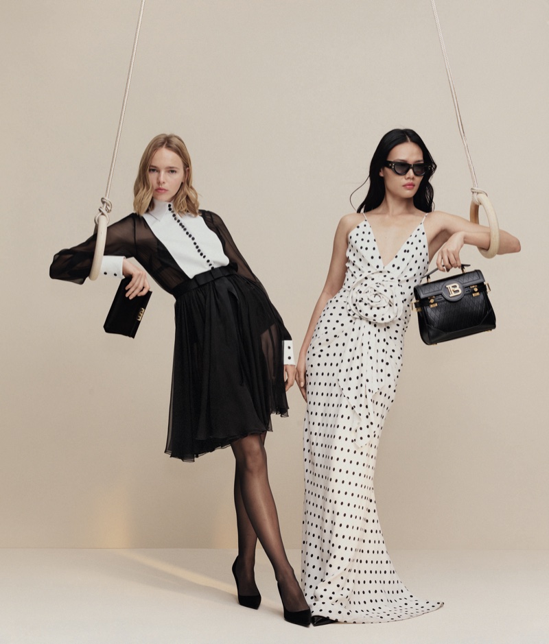 Neiman Marcus unveils monochrome dresses and luxe accessories for spring 2024 campaign.