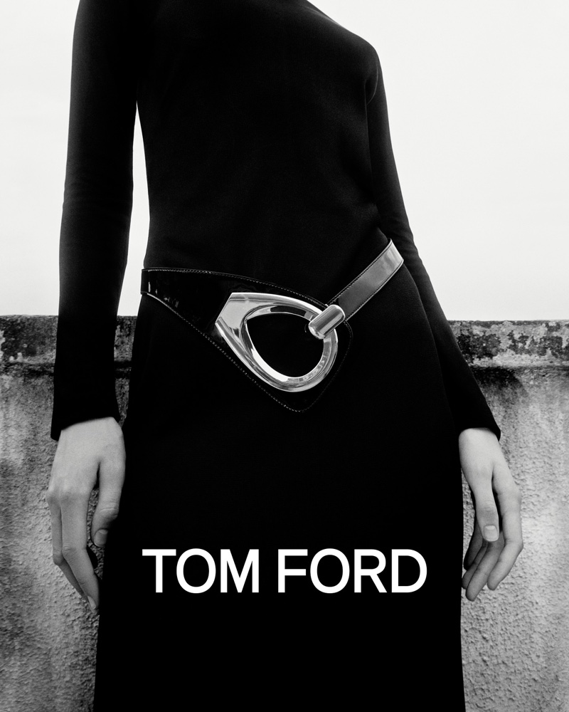 Tom Ford features a statement belt in summer 2024 ad.