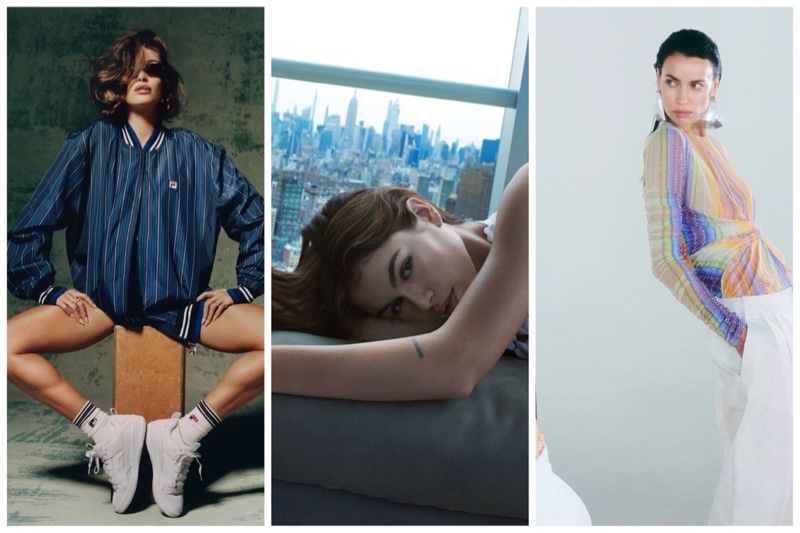 Week in Review: Hailey Bieber for FILA Settana campaign, Kaia Gerber fronts Valentino spring 2024 ad, and Irina Shayk for Missoni spring 2024 campaign.