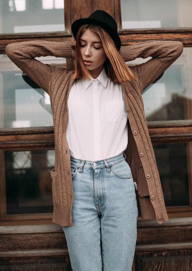 Brown Cardigan Look