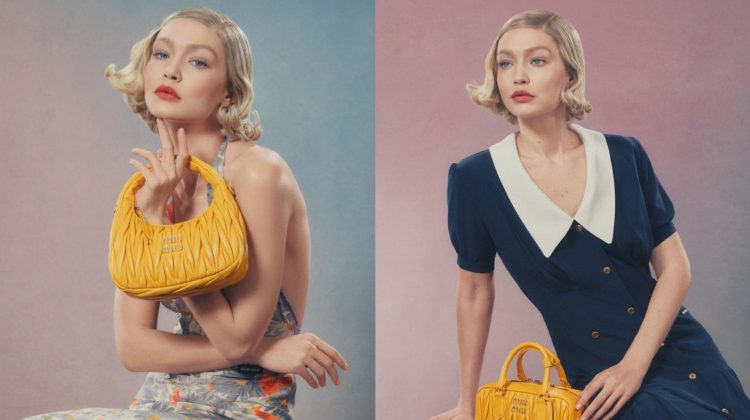 Gigi Hadid Brings 30s Vibes to Miu Miu Handbag Ad