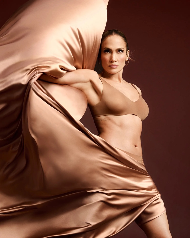 In a fluid pose, Jennifer Lopez returns for New Silky Intimates 2024 ad.
