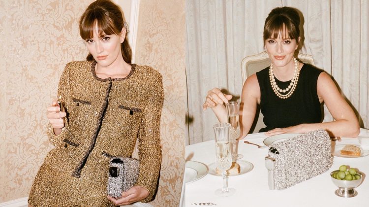 Leighton Meester Shines in St. John & Edie Parker Collab