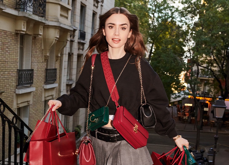Lily Collins Cartier Bag 2024 Ad Campaign