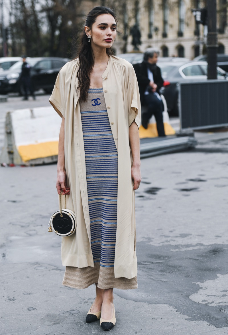 Neutral Cardigan Dress Outfit