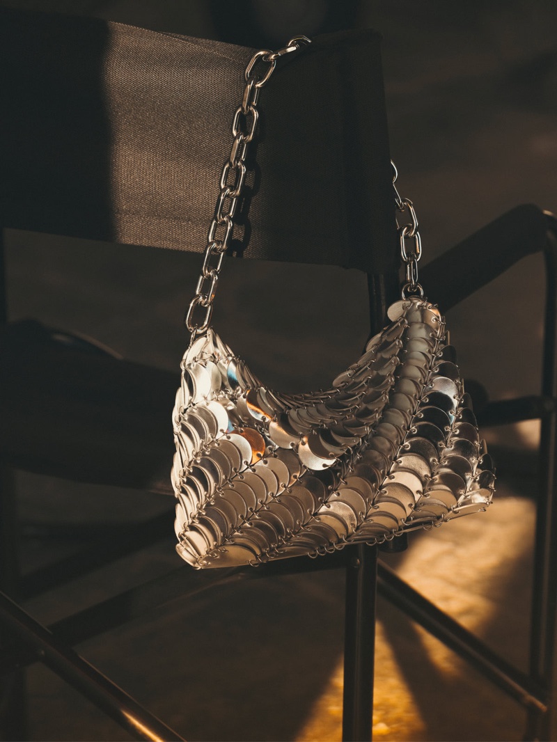Rabanne features the Iconic Silver Nano 1969 bag for spring 2024.