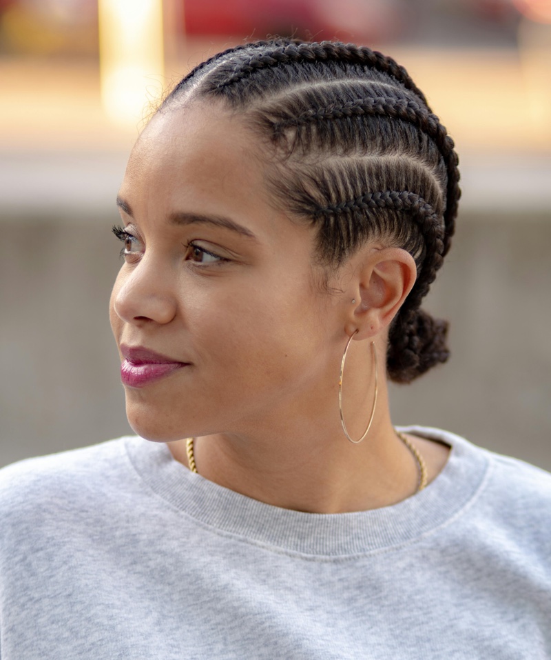 Stitched Cornrows Hairstyle